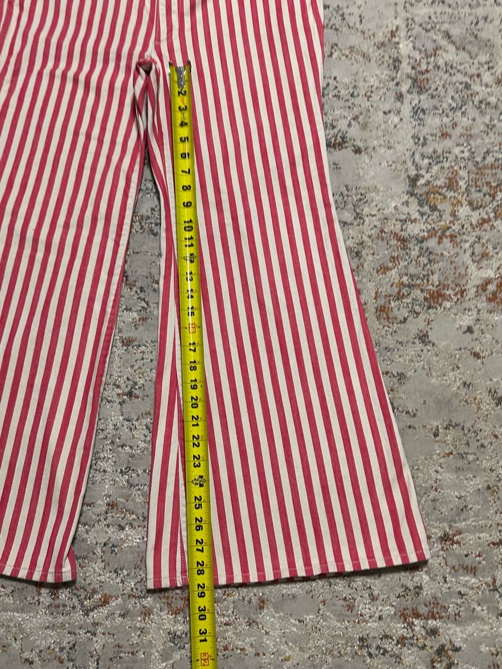 Wrangler Wanderer Pink striped Flare Jeans High Rise size 33 x 30 - Picture 4 of 14